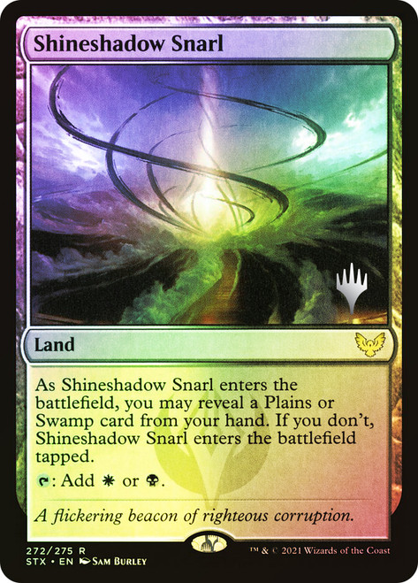 Shineshadow Snarl (Promo Pack) (Strixhaven: School of Mages)\nPromo: Planeswalker Stamped\nSingle\nMagic The Gathering