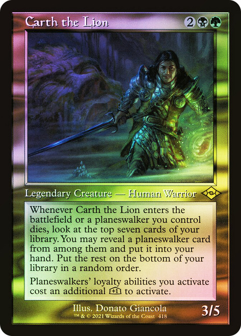 Carth the Lion (Retro Frame)\nModern Horizons 2 - Retro Frame\nSingle\nMagic The Gathering