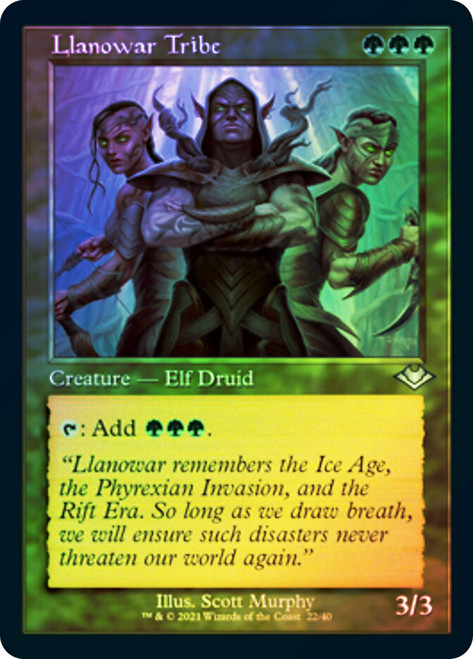 Llanowar Tribe (Retro Frame)\nModern Horizons - Variants\nSingle\nMagic The Gathering