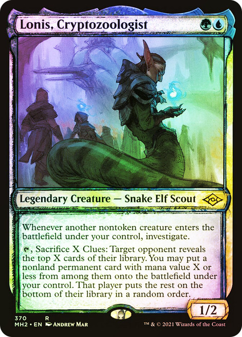 Lonis, Cryptozoologist (Showcase)\nModern Horizons 2 - Variants\nSingle\nMagic The Gathering