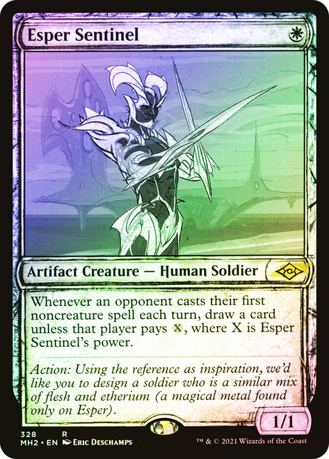 Esper Sentinel (Showcase)\nModern Horizons 2 - Variants\nSingle\nMagic The Gathering