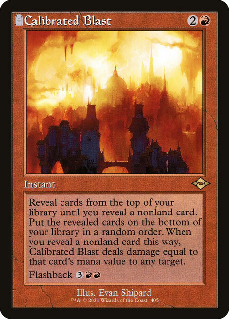 Calibrated Blast (Retro Frame)\nModern Horizons 2 - Retro Frame\nSingle\nMagic The Gathering