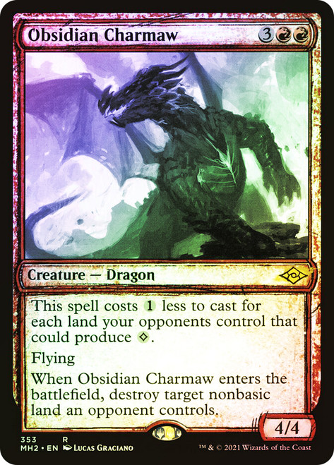 Obsidian Charmaw (Showcase)\nModern Horizons 2 - Variants\nSingle\nMagic The Gathering