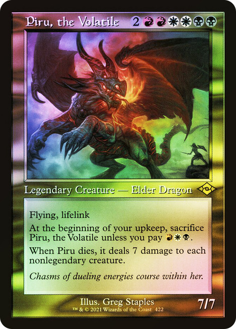 Piru, the Volatile (Retro Frame)\nModern Horizons 2 - Retro Frame\nSingle\nMagic The Gathering