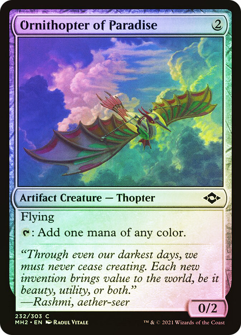 Ornithopter of Paradise\nModern Horizons 2\nSingle\nMagic The Gathering