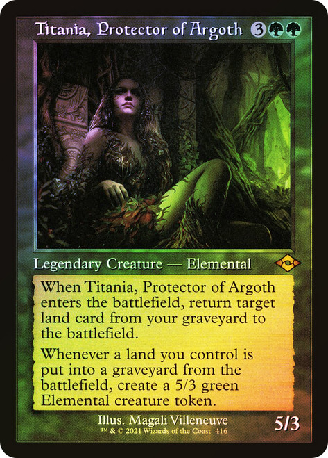 Titania, Protector of Argoth (Retro Frame)\nModern Horizons 2 - Retro Frame\nSingle\nMagic The Gathering