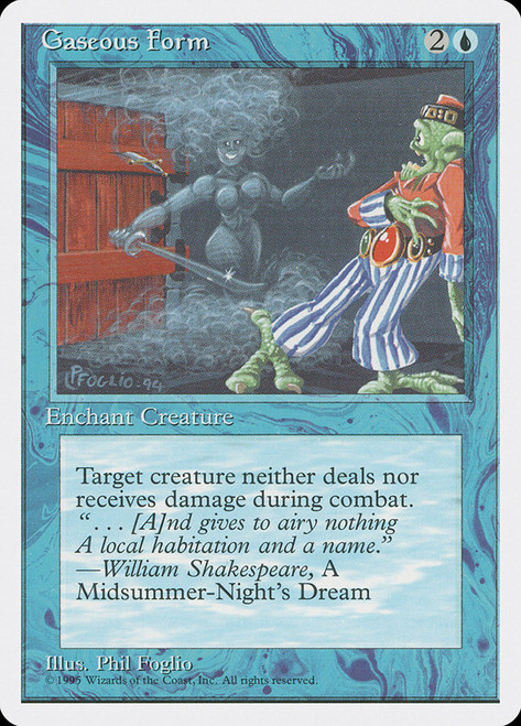 Gaseous Form\n4th Edition\nSingle\nMagic The Gathering