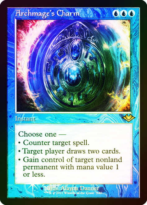 Archmage's Charm (Retro Frame) (Foil Etched)\nModern Horizons - Foil Etched\nSingle\nMagic The Gathering