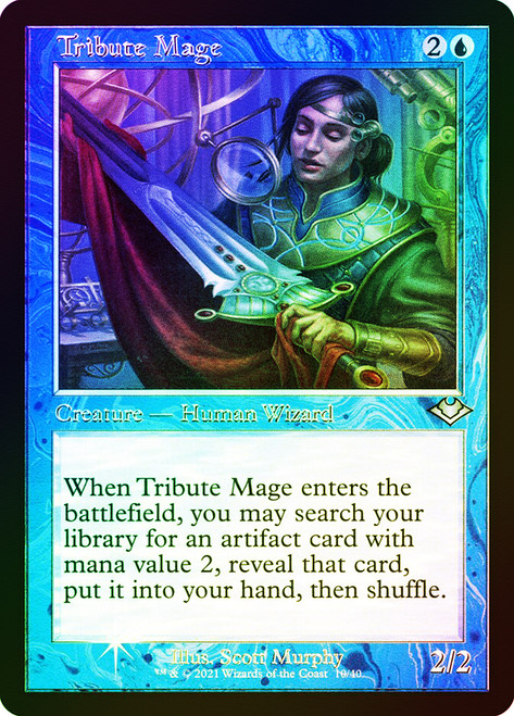 Tribute Mage (Retro Frame) (Foil Etched)\nModern Horizons - Foil Etched\nSingle\nMagic The Gathering