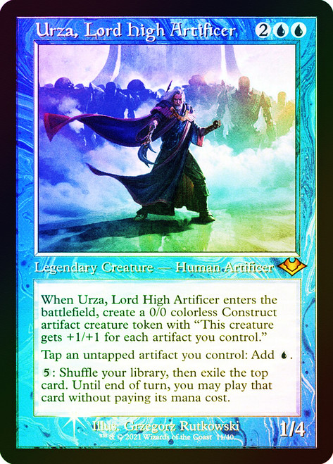 Urza, Lord High Artificer (Retro Frame) (Foil Etched)\nModern Horizons - Foil Etched\nSingle\nMagic The Gathering