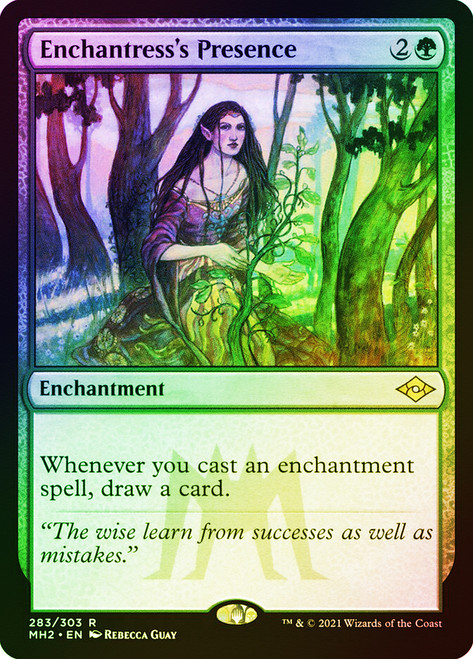 Enchantress's Presence (Foil Etched)\nModern Horizons 2 - Foil Etched\nSingle\nMagic The Gathering