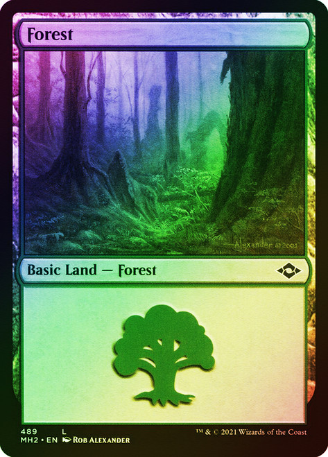 Forest (#489) (Foil Etched)\nModern Horizons 2 - Foil Etched\nSingle\nMagic The Gathering