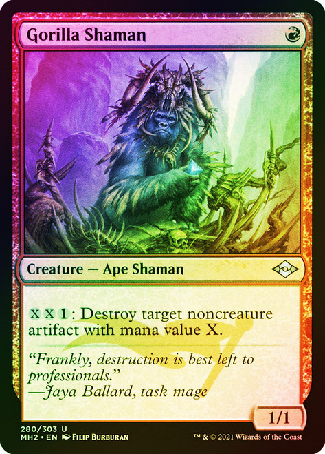 Gorilla Shaman (Foil Etched)\nModern Horizons 2 - Foil Etched\nSingle\nMagic The Gathering