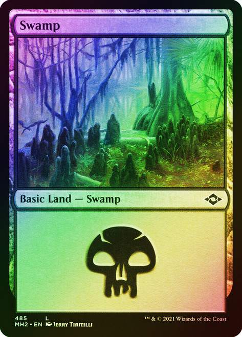 Swamp (#485) (Foil Etched)\nModern Horizons 2 - Foil Etched\nSingle\nMagic The Gathering