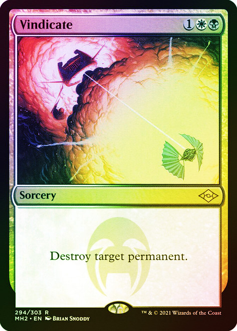 Vindicate (Foil Etched)\nModern Horizons 2 - Foil Etched\nSingle\nMagic The Gathering