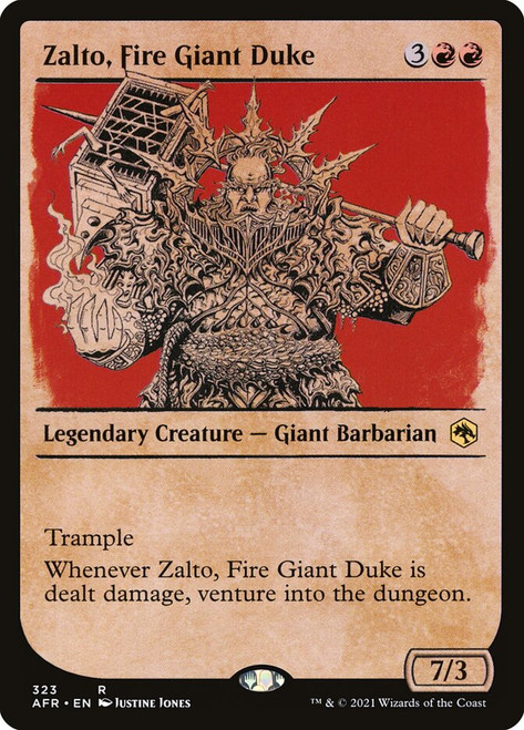 Zalto, Fire Giant Duke (Showcase)\nAdventures in the Forgotten Realms - Variants\nSingle\nMagic The Gathering