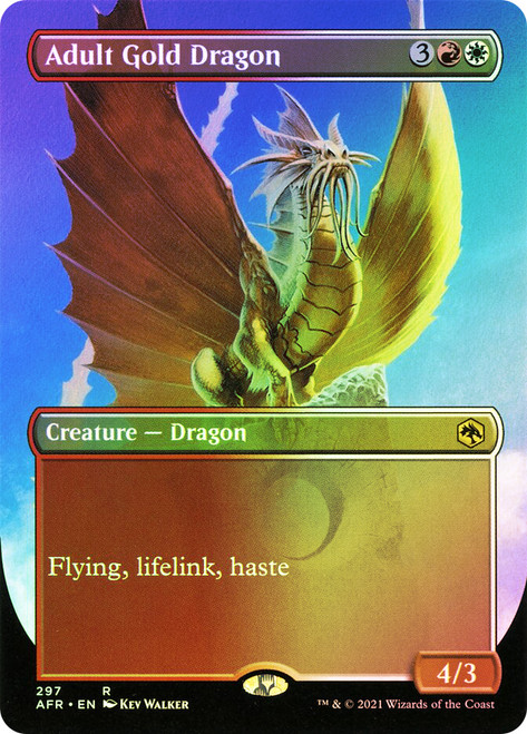 Adult Gold Dragon (Borderless)\nAdventures in the Forgotten Realms - Variants\nSingle\nMagic The Gathering