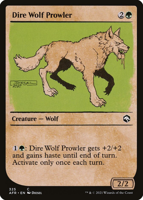 Dire Wolf Prowler (Showcase)\nAdventures in the Forgotten Realms - Variants\nSingle\nMagic The Gathering