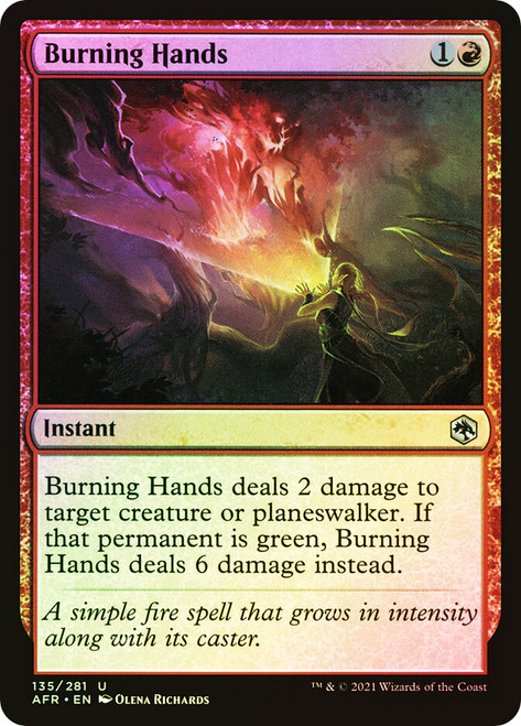Burning Hands\nAdventures in the Forgotten Realms\nSingle\nMagic The Gathering