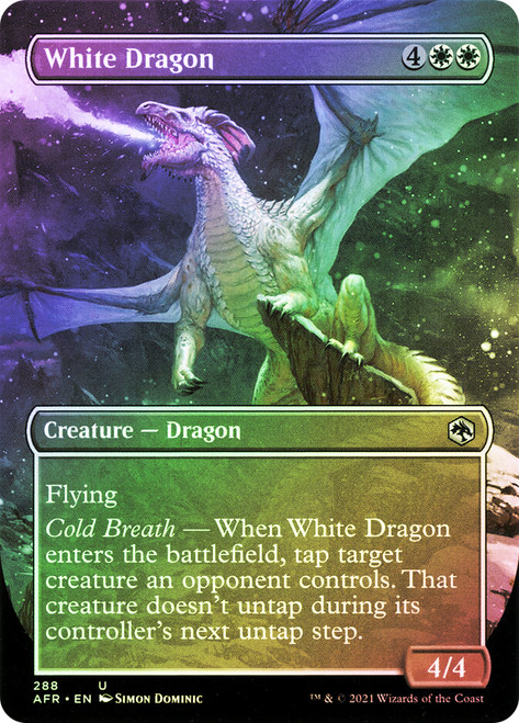 White Dragon (Borderless)\nAdventures in the Forgotten Realms - Variants\nSingle\nMagic The Gathering