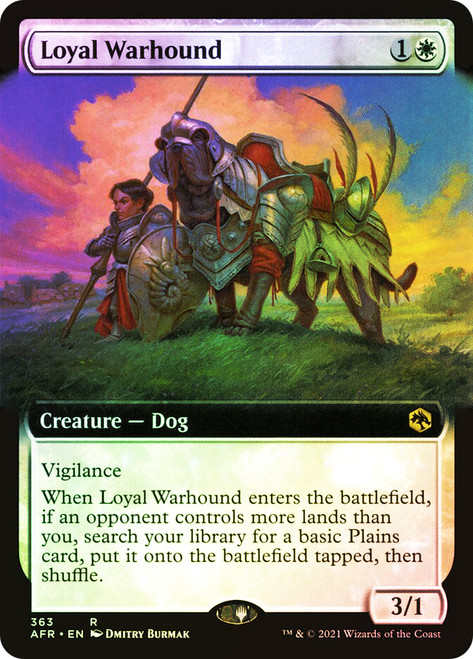 Loyal Warhound (Extended Art)\nAdventures in the Forgotten Realms - Variants\nSingle\nMagic The Gathering