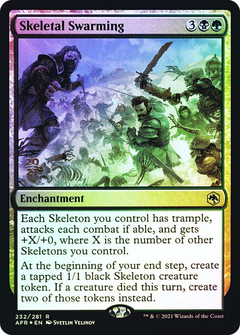 Skeletal Swarming (Prerelease) (Adventures in the Forgotten Realms)
Promo
Single
Magic: The Gathering