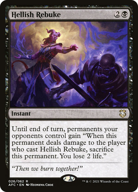 Hellish Rebuke\nAdventures in the Forgotten Realms Commander\nSingle\nMagic The Gathering
