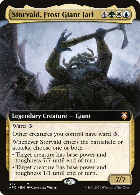 Storvald, Frost Giant Jarl (Extended Art)\nAdventures in the Forgotten Realms Commander - Variants\nSingle\nMagic The Gathering