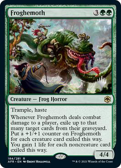 Froghemoth (Promo Pack) (Adventures in the Forgotten Realms)\nPromo: Planeswalker Stamped\nSingle\nMagic The Gathering