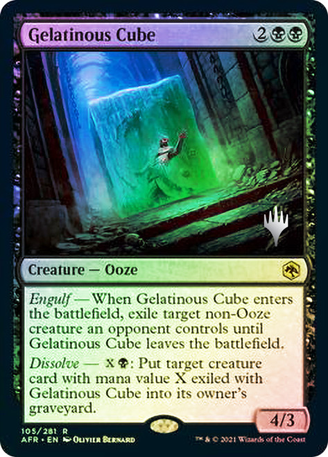 Gelatinous Cube (Promo Pack) (Adventures in the Forgotten Realms)\nPromo: Planeswalker Stamped\nSingle\nMagic The Gathering
