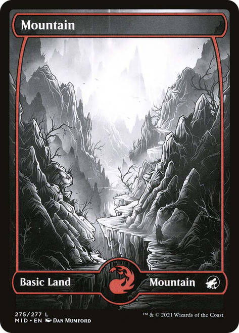 Mountain (#275) (Full Art)\nInnistrad: Midnight Hunt\nSingle\nMagic The Gathering