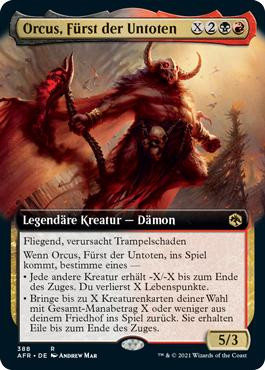 Orcus, Prince of Undeath (Extended Art)
Adventures in the Forgotten Realms - Variants - German
Single
Magic The Gathering