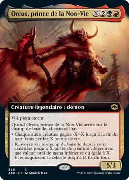 Orcus, Prince of Undeath (Extended Art)
Adventures in the Forgotten Realms - Variants - French
Single
Magic The Gathering