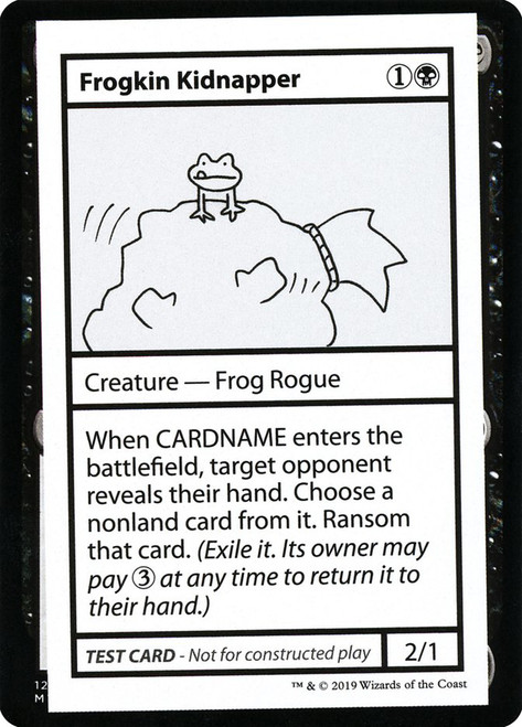Frogkin Kidnapper\nMystery Booster - Test Cards (No Symbol)\nSingle\nMagic The Gathering