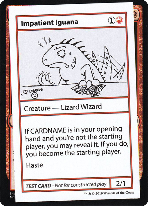 Impatient Iguana\nMystery Booster - Test Cards (No Symbol)\nSingle\nMagic The Gathering
