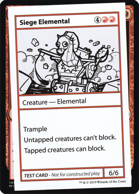 Siege Elemental\nMystery Booster - Test Cards (No Symbol)\nSingle\nMagic The Gathering