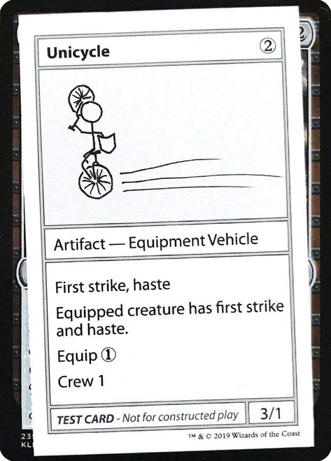 Unicycle\nMystery Booster - Test Cards (No Symbol)\nSingle\nMagic The Gathering