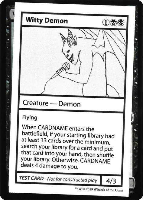 Witty Demon\nMystery Booster - Test Cards (No Symbol)\nSingle\nMagic The Gathering