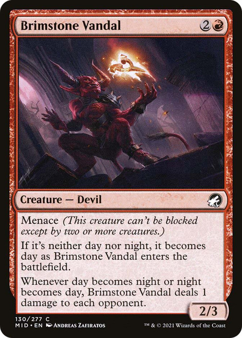 Brimstone Vandal\nInnistrad: Midnight Hunt\nSingle\nMagic The Gathering