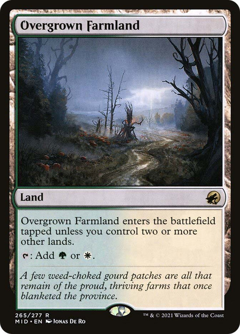 Overgrown Farmland\nInnistrad: Midnight Hunt\nSingle\nMagic The Gathering