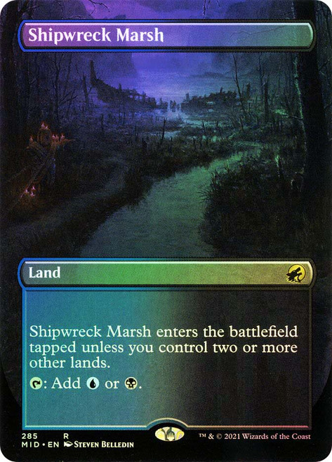 Shipwreck Marsh (Borderless)\nInnistrad: Midnight Hunt - Variants\nSingle\nMagic The Gathering