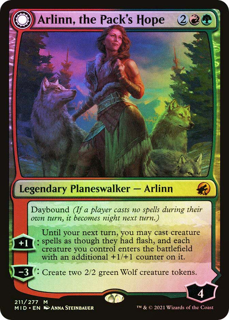 Arlinn, the Pack's Hope // Arlinn, the Moon's Fury\nInnistrad: Midnight Hunt\nSingle\nMagic The Gathering