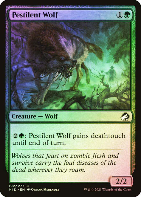 Pestilent Wolf\nInnistrad: Midnight Hunt\nSingle\nMagic The Gathering