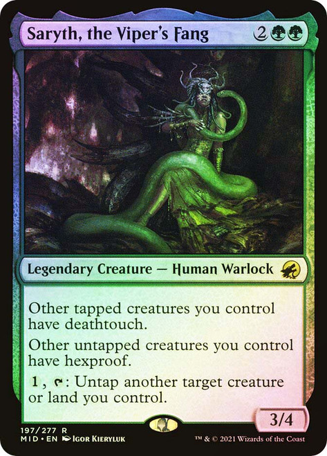 Saryth, the Viper's Fang\nInnistrad: Midnight Hunt\nSingle\nMagic The Gathering