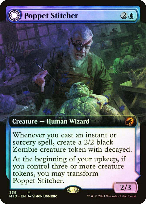 Poppet Stitcher // Poppet Factory (Extended Art)\nInnistrad: Midnight Hunt - Variants\nSingle\nMagic The Gathering