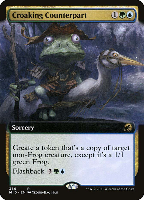 Croaking Counterpart (Extended Art)\nInnistrad: Midnight Hunt - Variants\nSingle\nMagic The Gathering