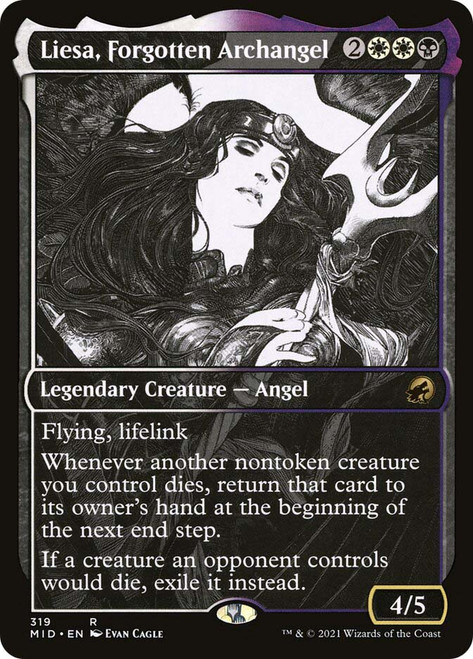 Liesa, Forgotten Archangel (Showcase)\nInnistrad: Midnight Hunt - Variants\nSingle\nMagic The Gathering