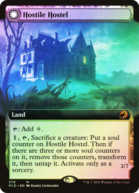 Hostile Hostel // Creeping Inn (Extended Art)\nInnistrad: Midnight Hunt - Variants\nSingle\nMagic The Gathering