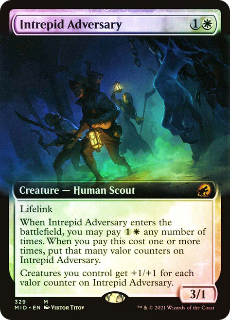 Intrepid Adversary (Extended Art)\nInnistrad: Midnight Hunt - Variants\nSingle\nMagic The Gathering