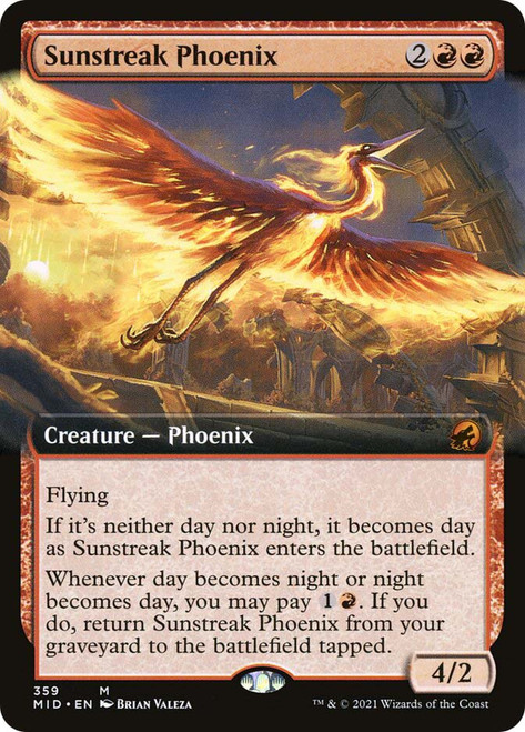 Sunstreak Phoenix (Extended Art)\nInnistrad: Midnight Hunt - Variants\nSingle\nMagic The Gathering